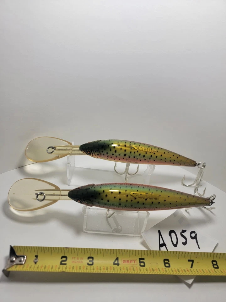 Sebile señuelos vintage arco iris profundo trucha color buzos nuevos ganchos A059 Foto 4 de 4
