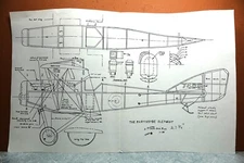 MARTINSYDE ELEPHANT BALSA FREE FLIGHT MODEL AIRPLANE PLANS 24" WINGSPAN