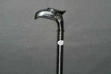 Designer Noble Luxury Silver Eagal Handle Steel Walking Stick Cane Shaft Gift