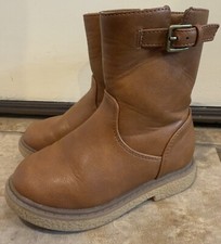 Cat  Jack Boots Brown Zip Buckle Girl Toddler Size 8