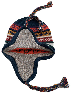 blue w gray multicolor adult reversible size peruvian alpaca  display picture 1