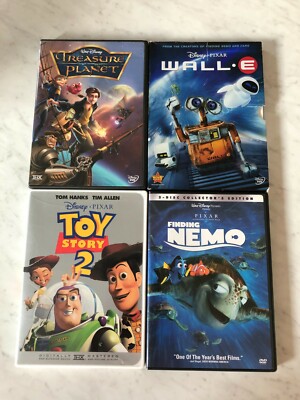 Lot of 4 Disney Movie, Toy Story 2, Finding Nemo, Wall.E & Treasure Planet USE