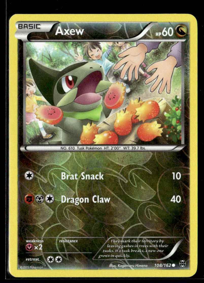 2015 XY Breakthrough AXEW 108/162 REVERSE HOLO