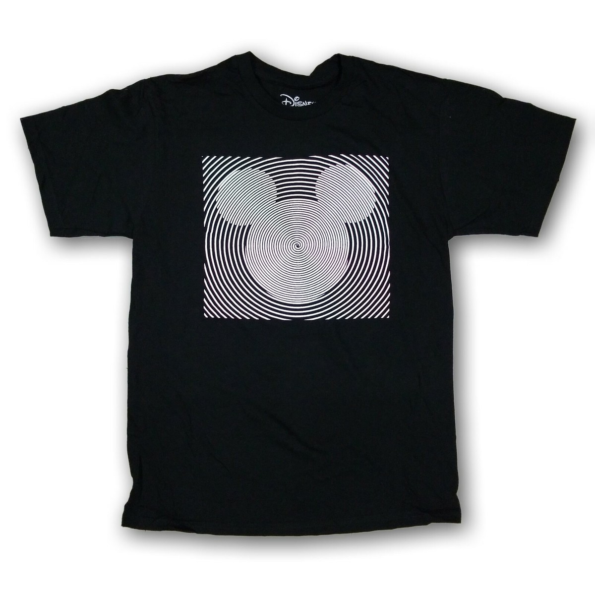 ★MUCENT★ Spray logo short sleeve tee 2 colors P00000ME Disney Men's Mickey Mouse Optical Illusion Short Sleeve