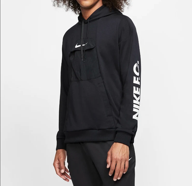 Nike F.C. Men Pullover Fleece Hoodie Loose Fit Soccer Black CJ2491 010 Medium eBay