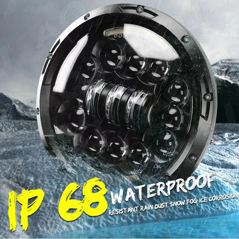 2X 7"INCH CHROME LED HEADLIGHT PROJECTOR FOR FORD LN7000 LN8000 LN9000 TRUCKS - Image 2 of 4