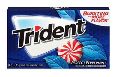 Trident Perfect Peppermint Gum - 14 pieces - Sugarless Sweetened with Xylitol