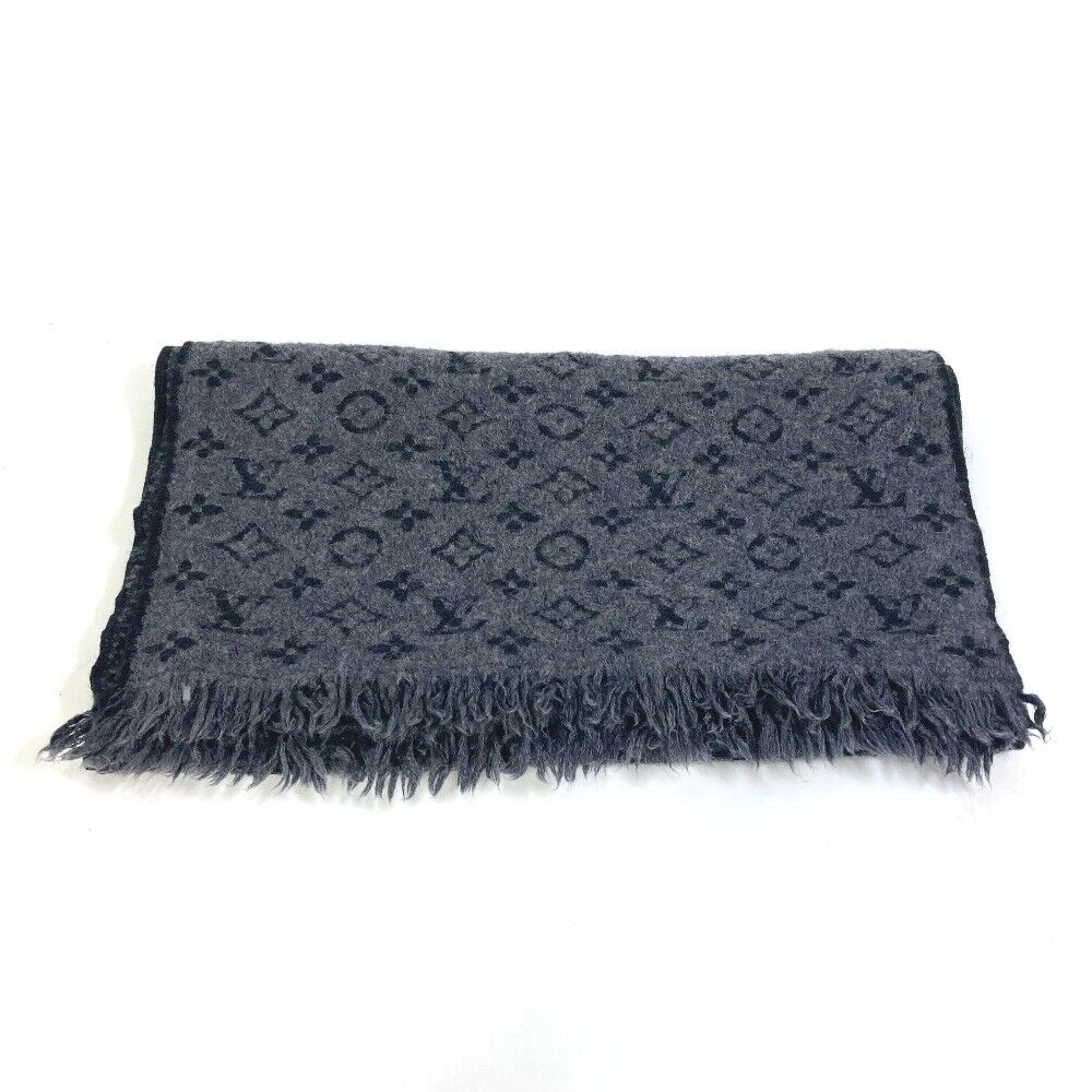 Louis Vuitton Monogram Classic Scarf Charcoal Grey Wool