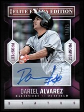 2014 Elite Extra Edition Prospects Signature Status Purple #70 Dariel Alvarez/75