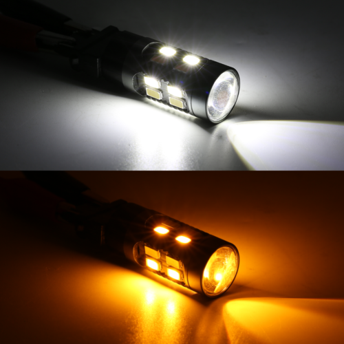 2x 7443 Dual Color Switchback White/Amber 20-LEDs Turn Signal Lamp Light Bulbs - Picture 4 of 6