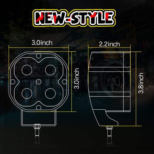 2X 3" 80W Cube LED Work Light Bar Spot Pods Round OffRoad Driving Lamp For JEEP - Picture 5 of 13
