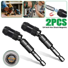 2Pcs Quick Change Impact Pivoting Screw Drill Bit Tip Holder 1/4inch Hex Shank