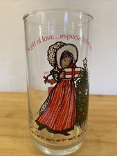 Vtg 1970's Holly Hobbie Coca Cola Christmas Glass American Greetings Tree Gift