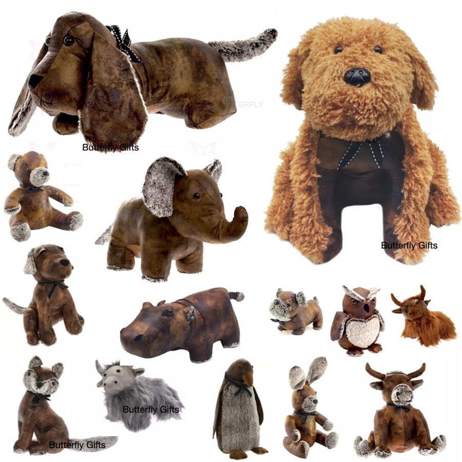 Tope de puerta tope de puerta imitación cuero pesado perro elefante peluche zorro conejo oveja hipopótamo