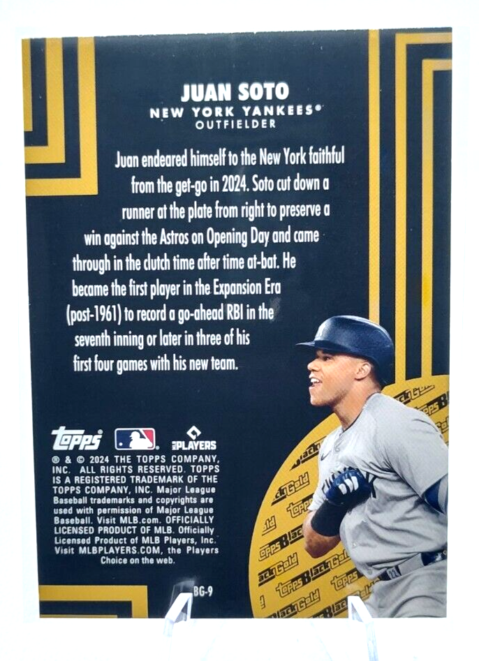 2024 Topps Black Gold Juan Soto Card #BG-9 New York Yankees