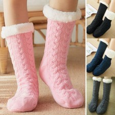 2023 Soft Fluffy Fur Bed Socks Winter Warm Slipper Fleece Lined Home Floor Sock
