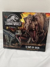 Jurassic World 12 Days Of Socks Kids Shoe Size 7-10 No Show