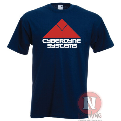 Large Royal Blue Cyberdyne Systems Skynet Division T-Shirt – Adult Terminator Fan Tee, Machine Wash - View #11