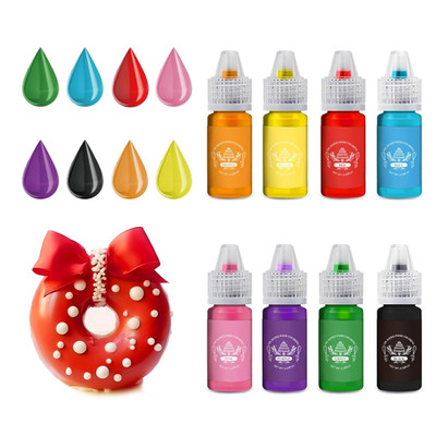 Oil Based Food Coloring 8 Colors Set,Food Grade Edible Dye for Cake Cookie Sugar