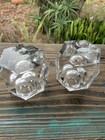 Crystal Candle Holders Vintage “Macys” Crystal Hexagonal 1 Pair Japan With Box🔥 — photo 5