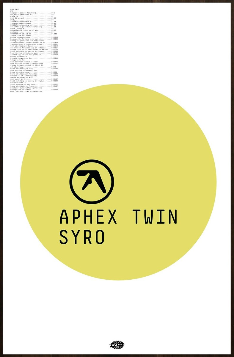 非売品 Aphex Twin SYRO 販促用 ポスター　A2 APHEX TWIN Syro Ltd Ed New RARE Poster Display! Electronica Techno