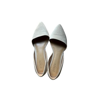 J. Crew Beige Suede DOrsay Pointed Toe Flats Women's Shoes Sz 8