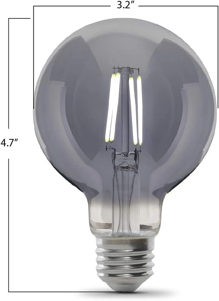 Feit Electric Vintage Exposed Filament Smoke Glass LED AT19 with a Medium E26 - Image 2 of 4