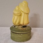Vintage Sankyo Music Box Children Yellow Raincoats Porcelain Musical WORKS — photo 2