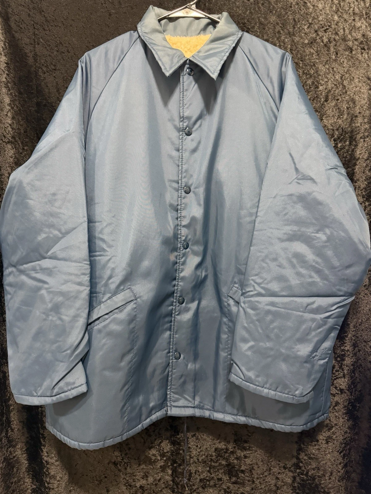 Vintage King Louie Pro Fit Sherpa Lined Jacket Blue USA Made Large - product detail image 1