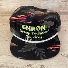 Vtg Enron Snapback 90’s Tropical Hat  Finance Bro Elon Musk San Sun Energy Cap