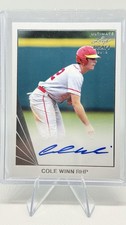 COLE WINN 2018 Leaf Ultimate AUTOGRAPH On CARD Texas Rangers Rookie 