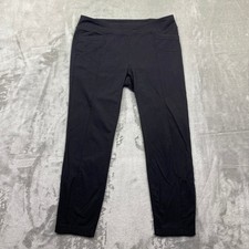 Athleta Black Cropped Leggings Supplex Lycra Pockets Womens Sz 27" Athleisure