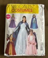 McCall's 6420 Princess / Red Riding Hood Costume Pattern Misses' S-XL 8-22 Uncut