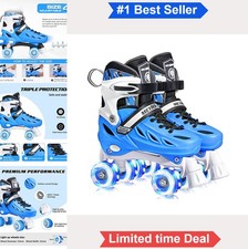 Adjustable Roller Skates Light Up Wheels Kids Teens Adult Boys Girls Quad
