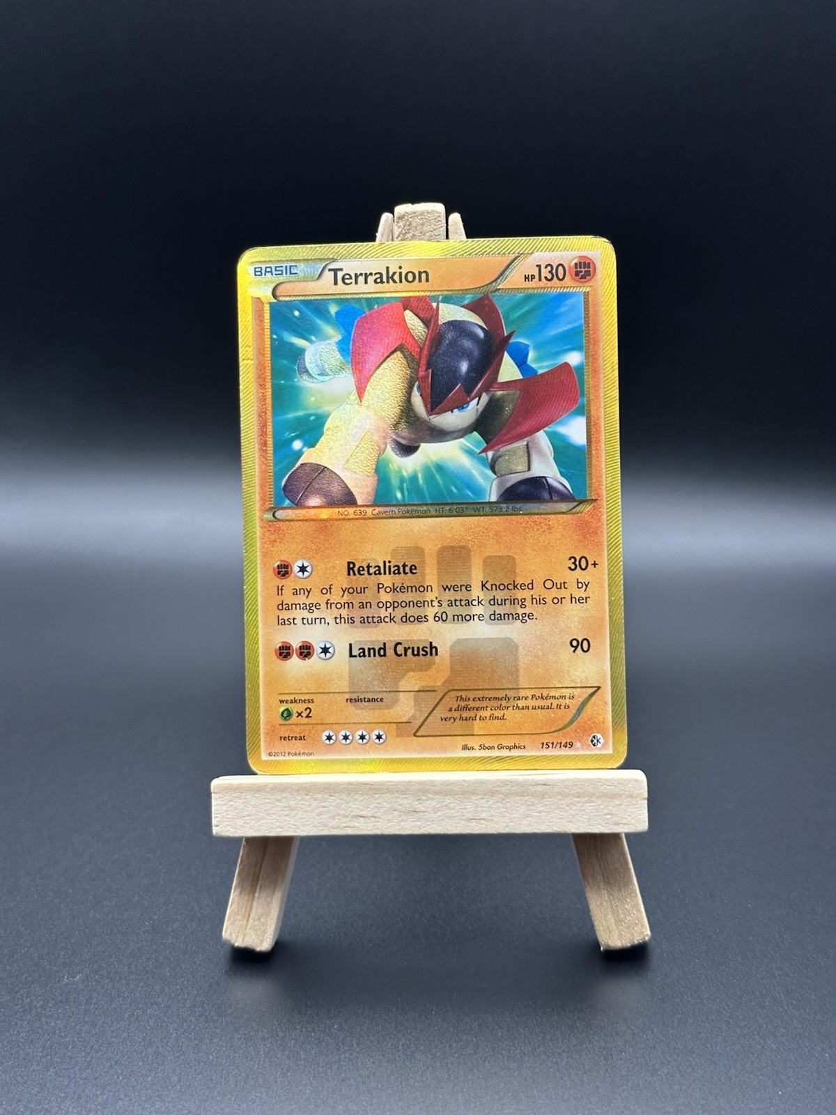 Terrakion 151/149 HP Shiny Secret Rare Boundaries Crossed Pokemon