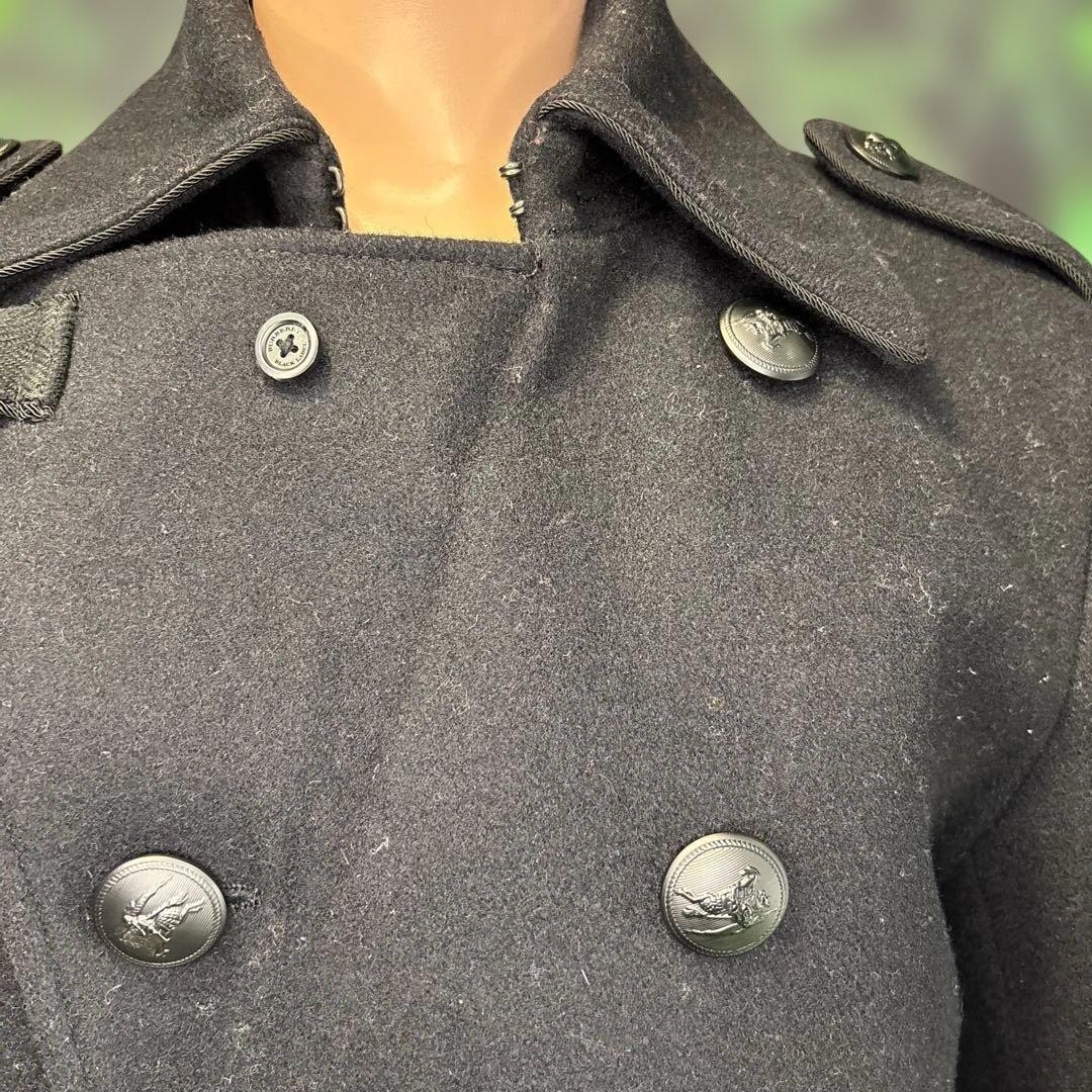 BURBERRY BLACK LABEL Peacoat Size M Nova Check Black From Japan thumbnail 16