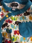 Mud Pie Elephant Long Sleeve One-Piece Romper Blue White Green Cotton 0-3 M — photo 3