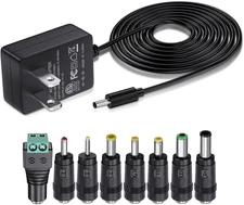 12V 1A AC Adapter Charger Replacement W/8 Tips, Regulated Power Supply Cord for