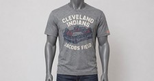 Homage Cleveland Indians Jacobs Field T Shirt Mens XXL Gray Baseball USA Made