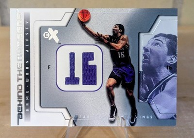 2003-04 E-X - Behind the Numbers Peja Stojakovic #PS-BTNGU Game Used (MEM) Kings