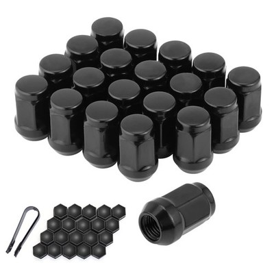 Acorn 1/2-20 Black Lug Nuts - 19mm (3/4'') Hex, 1.38'' Long Set of 20 - Fit for...