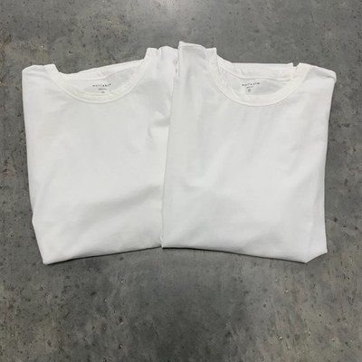 Mott & Bow Lot of 2 Crew Neck T-Shirts Mens XL White 100% Cotton Made in Peru