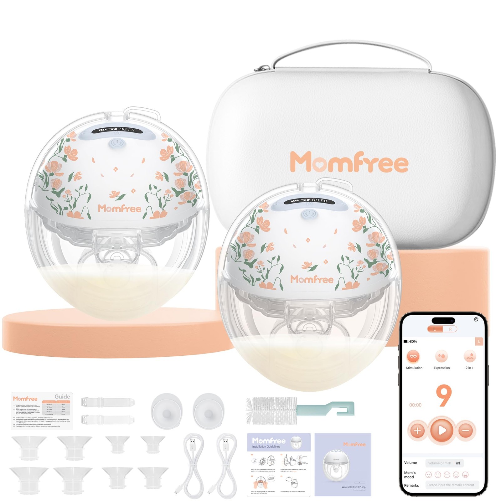 Hands-Free F6 Wearable Breast Pump with App Control and 3 Modes-image