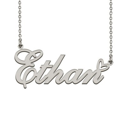 Edelstahl Namenskette für Frauen Individuell Ethan Halskette Schmuck Geschenke für