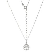 Cavill Damen Halskette Lebensbaum 925 Silber 0,11Ct Zirkon Schmuck