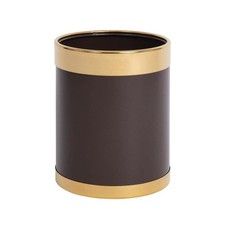 Bolero Waste Paper Bin with Gold Rim Dustbin Rubbish 280X224mm Commercial