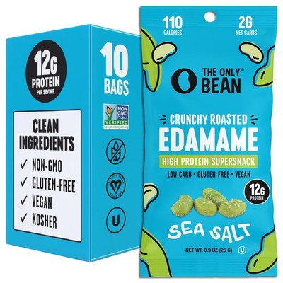 Crunchy Dry Roasted Edamame Snacks Sea Salt, Healthy High Protein11g Keto Foo...