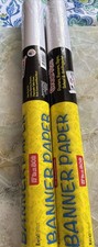 2-Royal Brites White Poster Banner Paper 17in x 50ft School Art Projects Signs