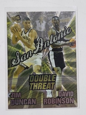 1997 Press Pass Double Threat - Tim Duncan, David Robinson (RC) DT 1 OF 9