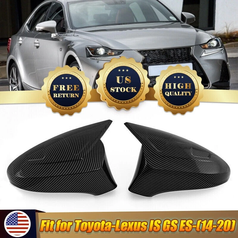 Tapa de repuesto de tapa de espejo retrovisor de fibra de carbono para Lexus IS200 IS300 IS350 2014-2020 Foto 2 de 4